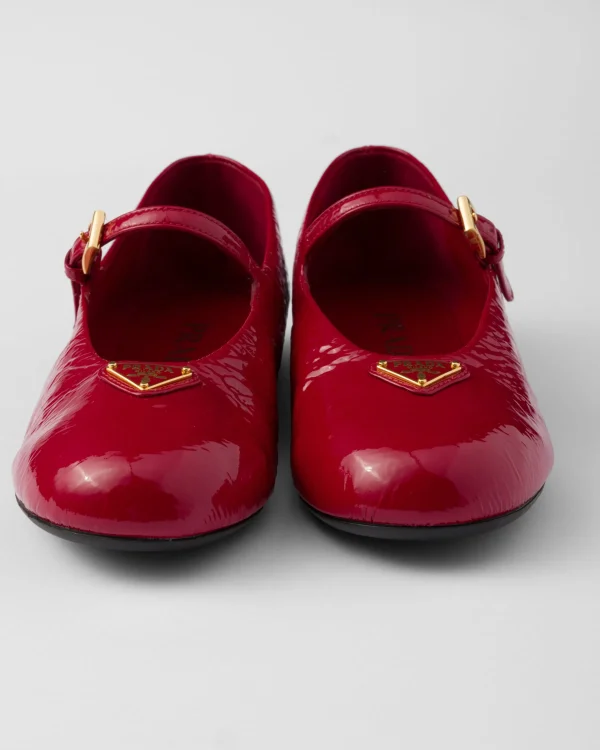 Pumps And Ballerinas*Prada Naplak patent leather ballerinas Cherryred