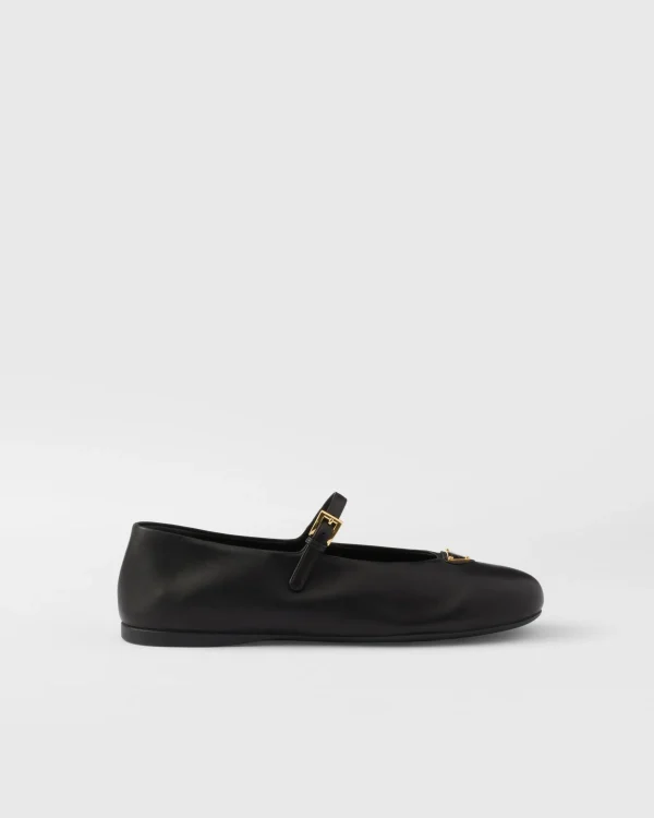 Pumps And Ballerinas*Prada Nappa leather ballerinas Black