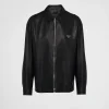 Leather Clothing*Prada Nappa leather blouson jacket Black