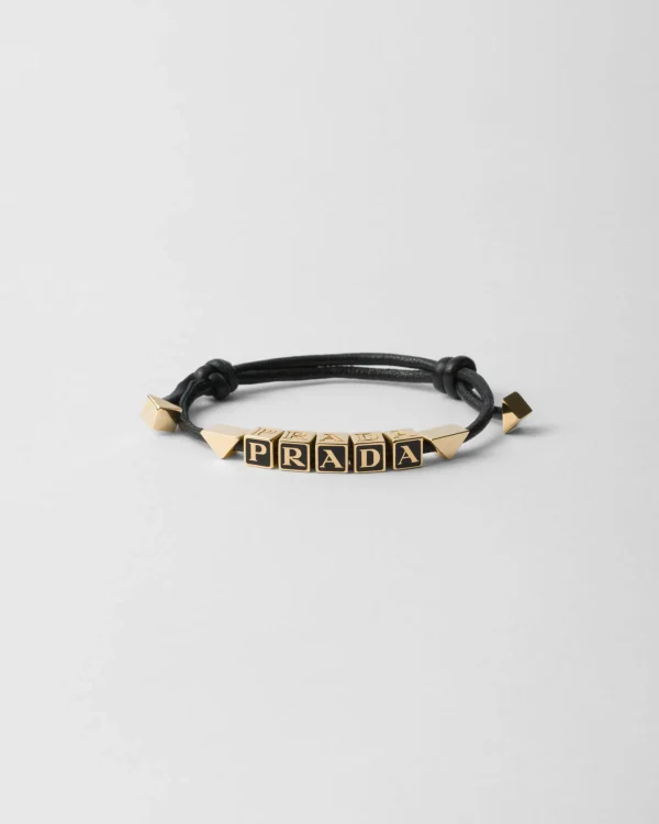 Jewels*Prada Nappa leather bracelet Black