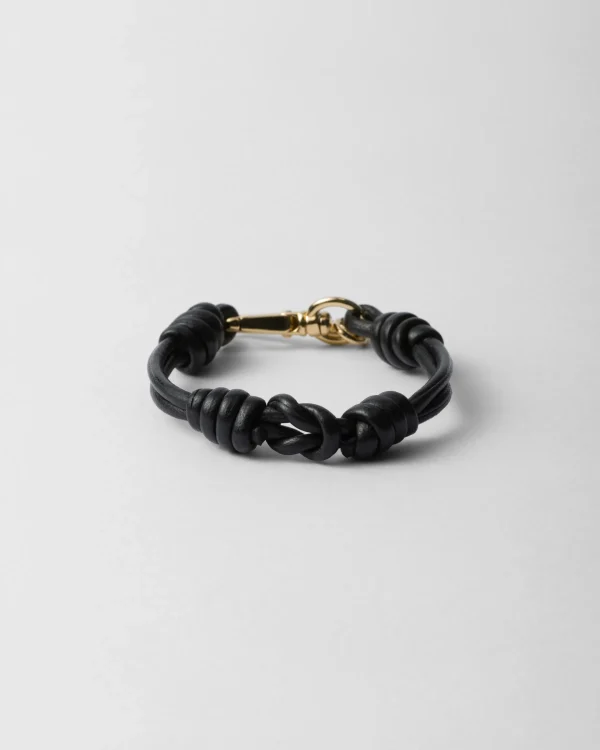 Jewels*Prada Nappa leather bracelet Black