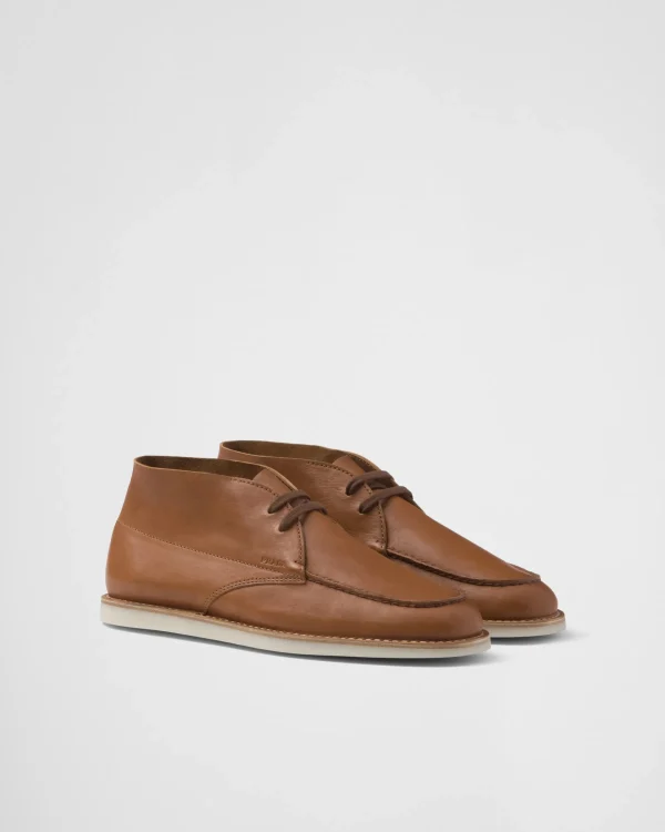 Boots*Prada Nappa leather Chukka boots Caramel