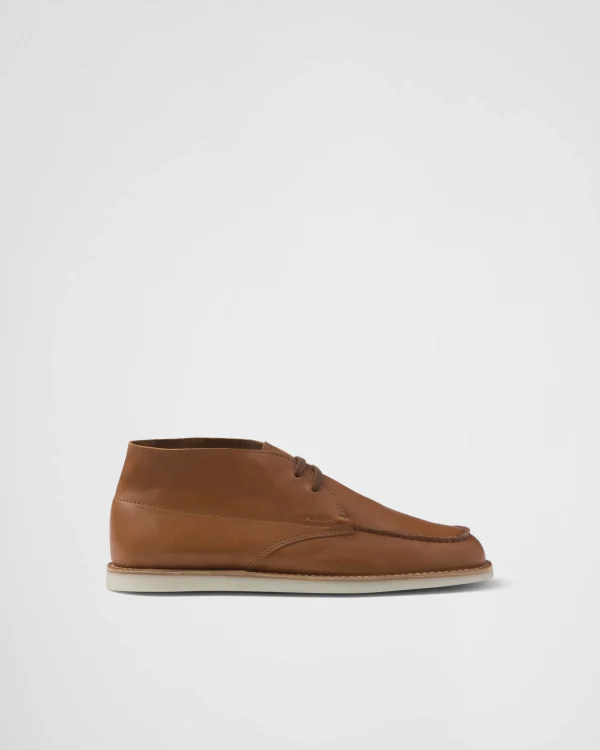 Boots*Prada Nappa leather Chukka boots Caramel