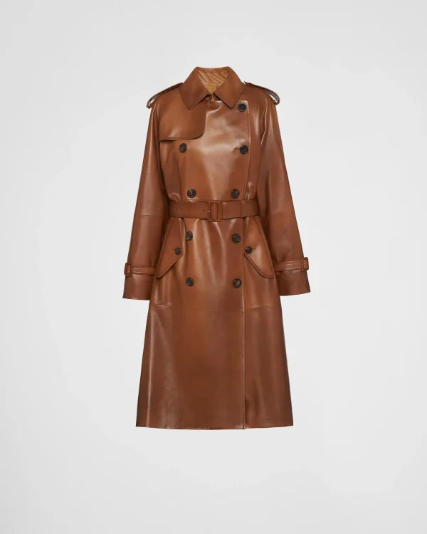 Leather Clothing*Prada Nappa leather coat Caramel