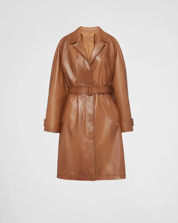 Leather Clothing*Prada Nappa leather coat Caramel