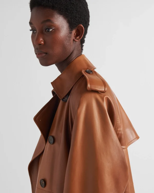 Leather Clothing*Prada Nappa leather coat Caramel