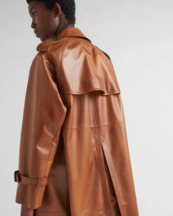 Leather Clothing*Prada Nappa leather coat Caramel