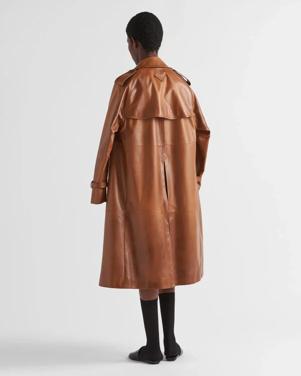 Leather Clothing*Prada Nappa leather coat Caramel