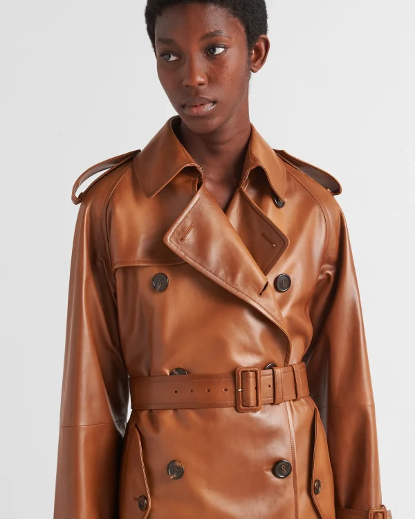 Leather Clothing*Prada Nappa leather coat Caramel