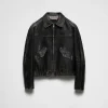 Leather Clothing*Prada Nappa leather jacket Black