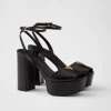 Sandals*Prada Nappa leather platform sandals Black