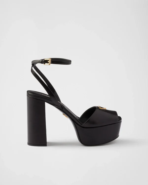 Sandals*Prada Nappa leather platform sandals Black