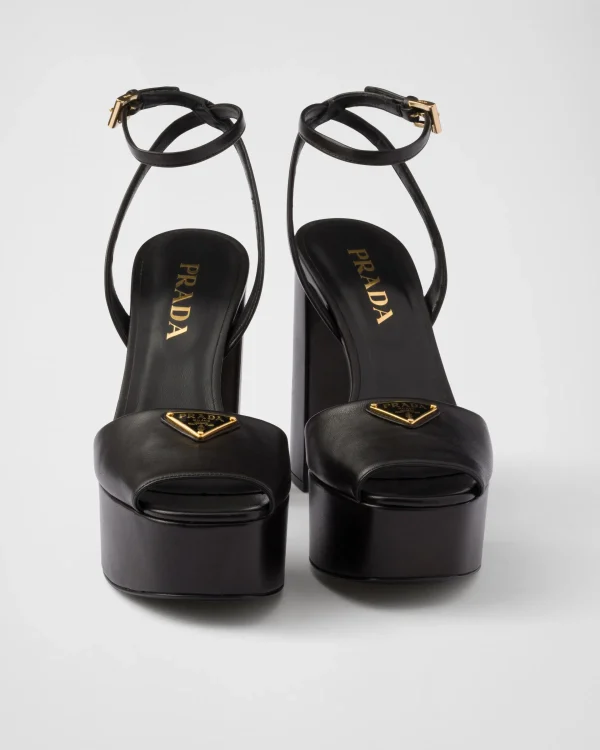 Sandals*Prada Nappa leather platform sandals Black
