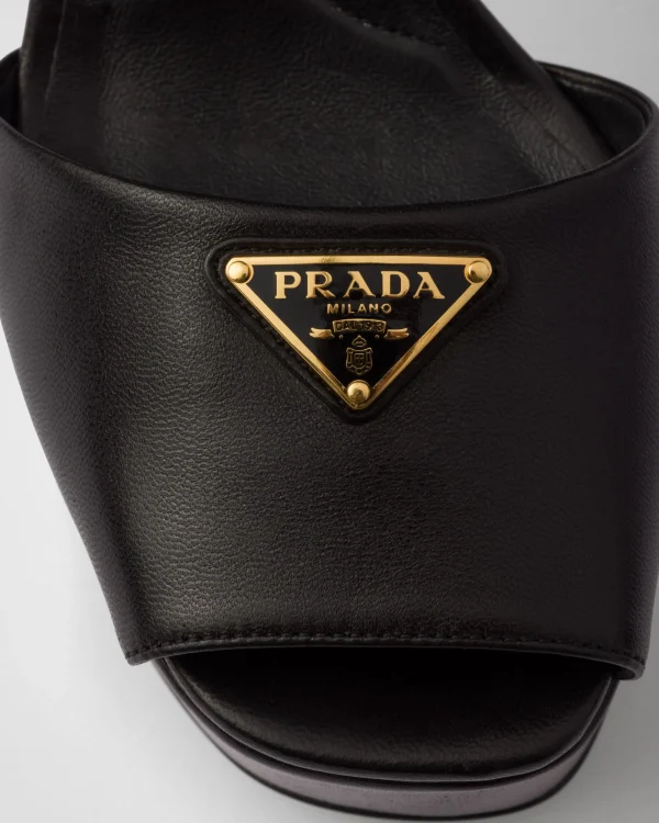 Sandals*Prada Nappa leather platform sandals Black