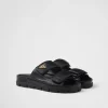 Slippers And Mules*Prada Nappa leather slides Black