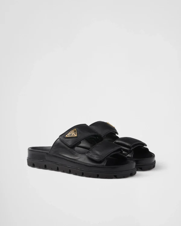 Slippers And Mules*Prada Nappa leather slides Black