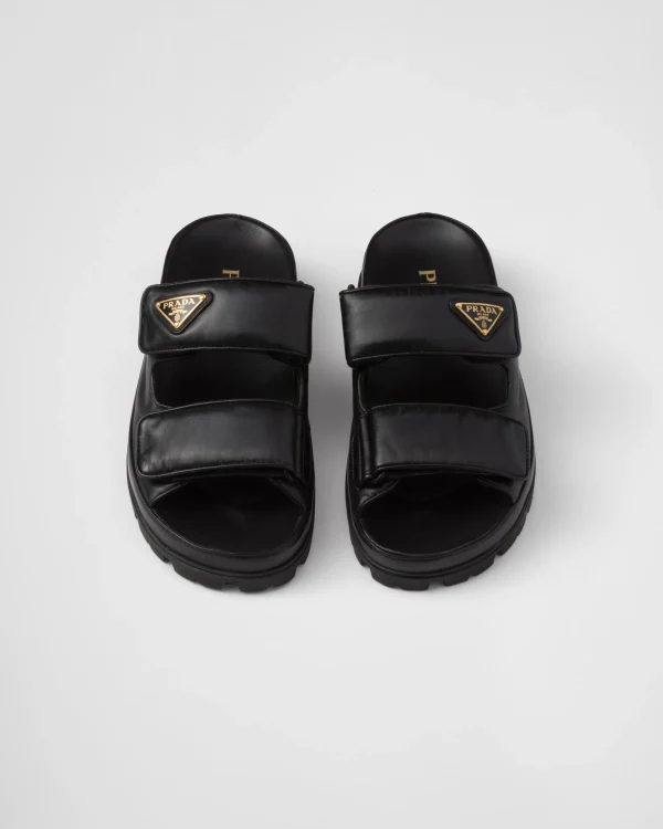 Slippers And Mules*Prada Nappa leather slides Black