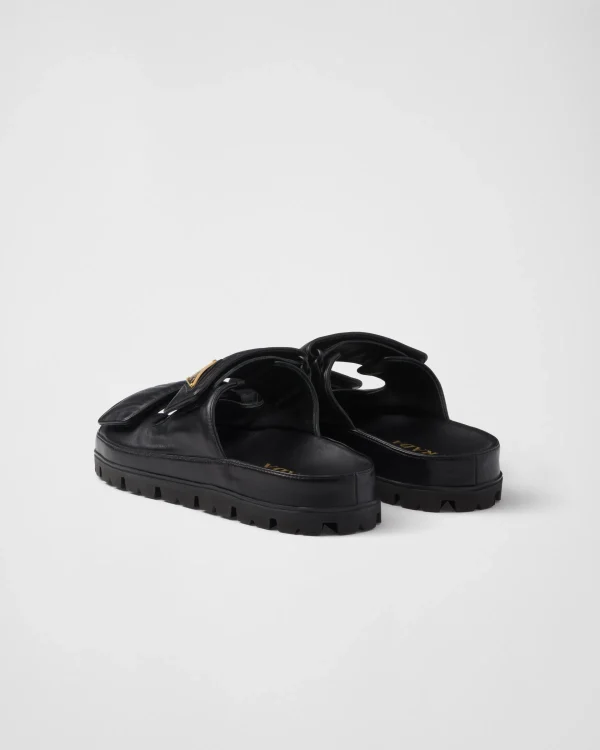 Slippers And Mules*Prada Nappa leather slides Black