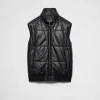 Leather Clothing*Prada Nappa leather waistcoat Black