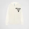 Knitwear*Prada Oversized cashmere and shearling sweatshirt Chalkwhite