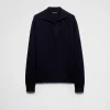 Knitwear*Prada Oversized cashmere polo sweater Navy