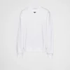 Jogging Suits And Sweatshirts*Prada Oversized cotton sweatshirt with triangle logo White