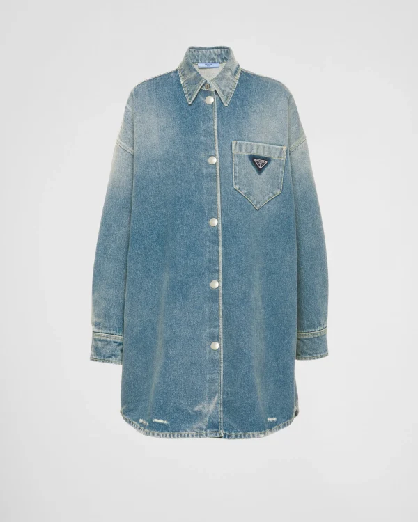 Denim*Prada Oversized organic denim shirt Midblue