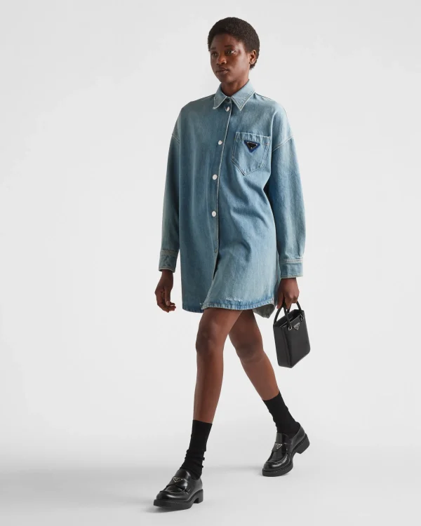 Denim*Prada Oversized organic denim shirt Midblue