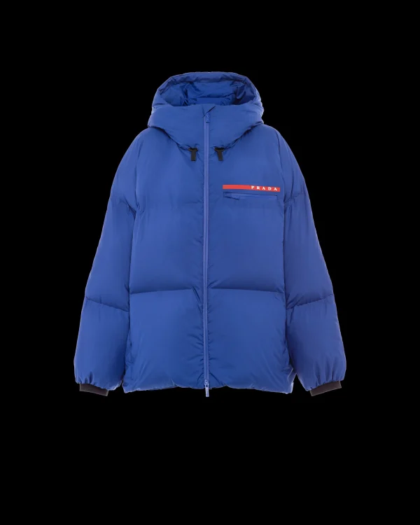 Women's Collection*Prada Oversized technical Re-Nylon down jacket Indigoblue