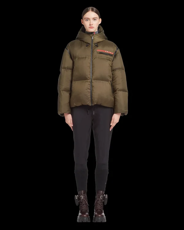 Women's Collection*Prada Oversized technical Re-Nylon down jacket Militarygreen