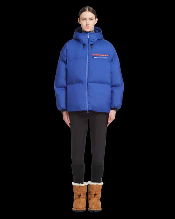 Women's Collection*Prada Oversized technical Re-Nylon down jacket Indigoblue