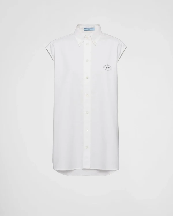 Shirts And Tops*Prada Oxford cotton sleeveless shirt White