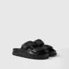 Slippers And Mules*Prada Padded nappa leather sandals Black