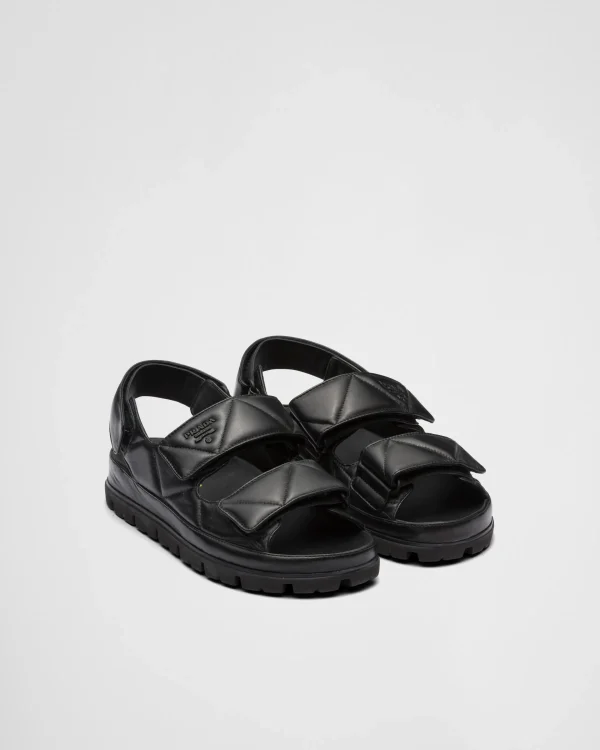 Sandals*Prada Padded nappa leather sandals Black