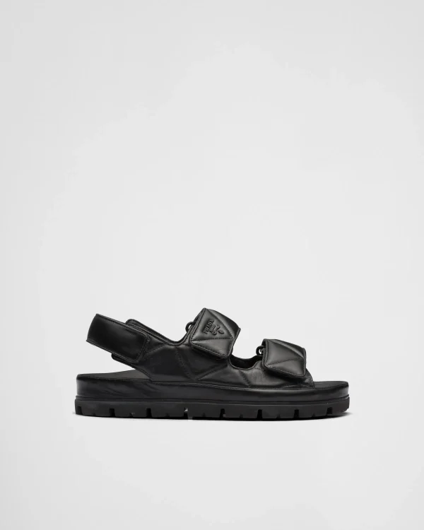 Sandals*Prada Padded nappa leather sandals Black