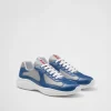 America's Cup | Sneakers*Prada Patent leather and technical fabric America's Cup sneakers Aviationblue/silver