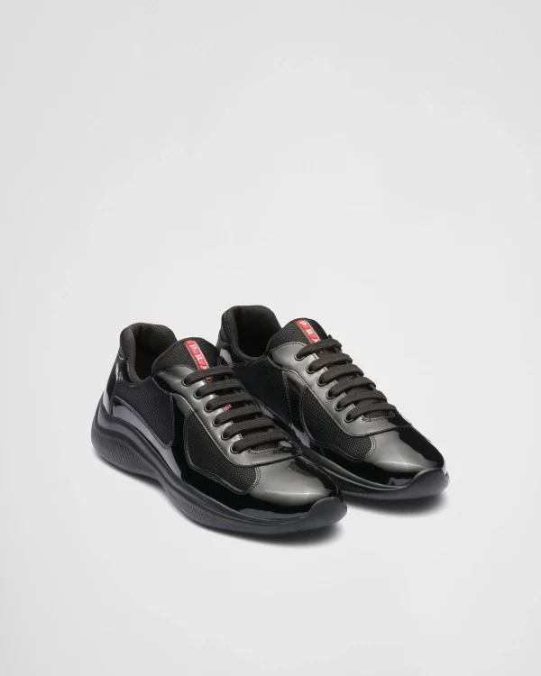 America's Cup | Sneakers*Prada Patent leather and technical fabric America's Cup sneakers Black