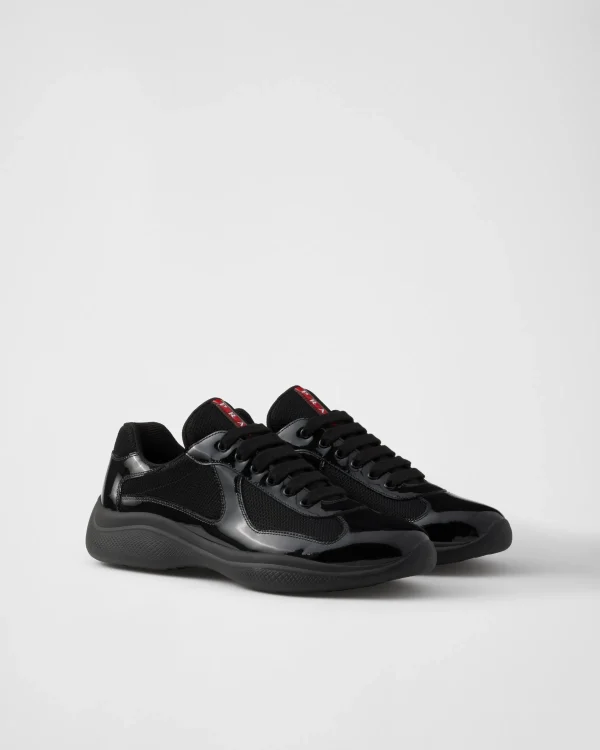 America's Cup*Prada Patent leather and technical fabric America's Cup sneakers Black