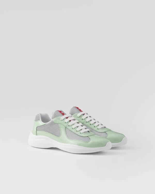 America's Cup | Sneakers*Prada Patent leather and technical fabric America's Cup sneakers Dew/silver