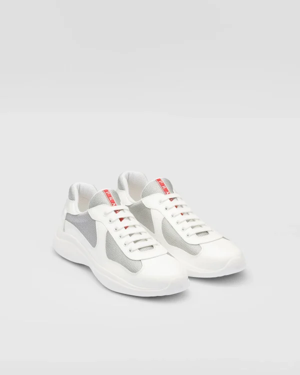 America's Cup | Sneakers*Prada Patent leather and technical fabric America's Cup sneakers White/silver