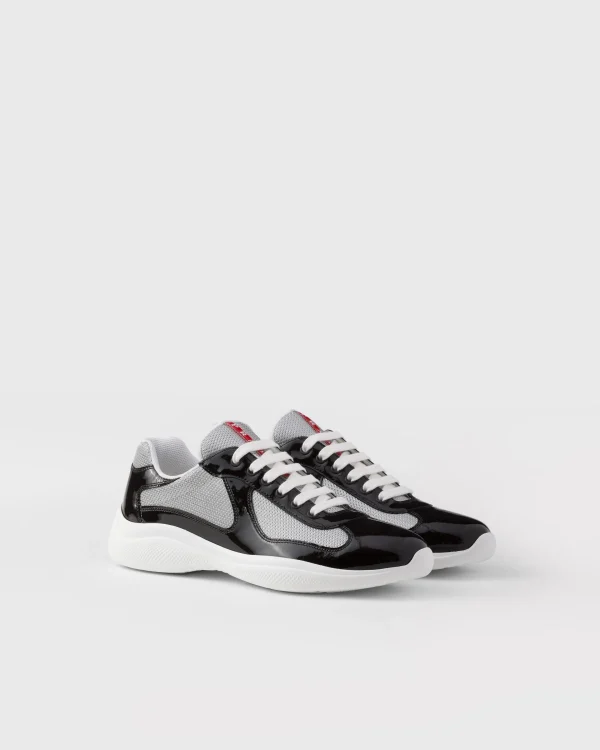 America's Cup | Sneakers*Prada Patent leather and technical fabric America's Cup sneakers Ebony/silver