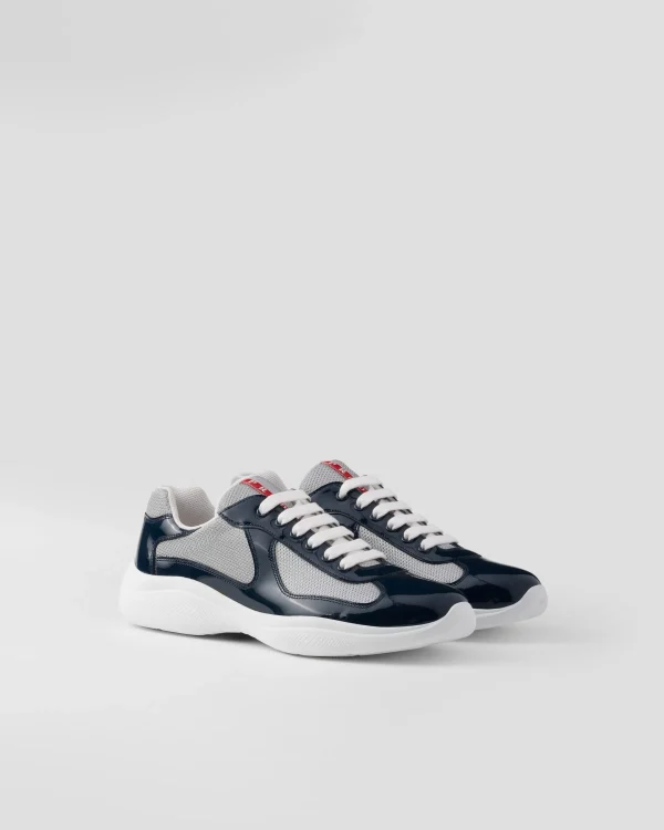 America's Cup | Sneakers*Prada Patent leather and technical fabric America's Cup sneakers Royalblue/silver