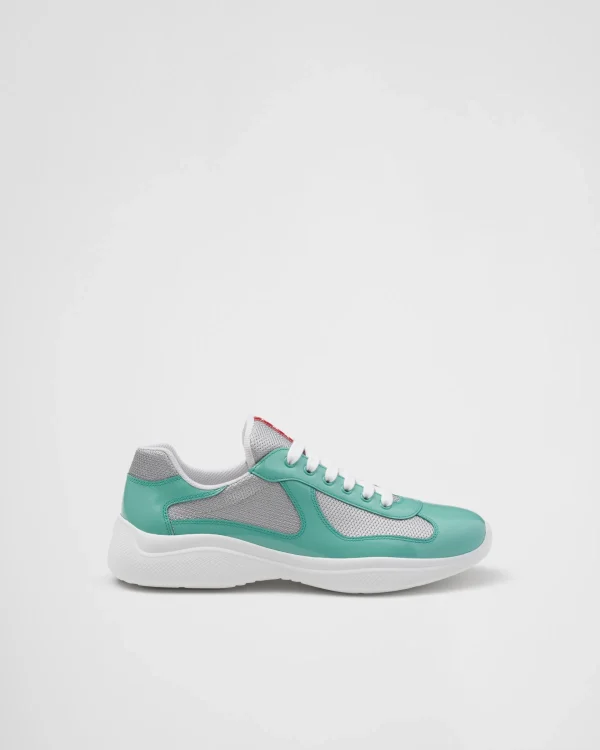 America's Cup | Sneakers*Prada Patent leather and technical fabric America's Cup sneakers Jade/silver