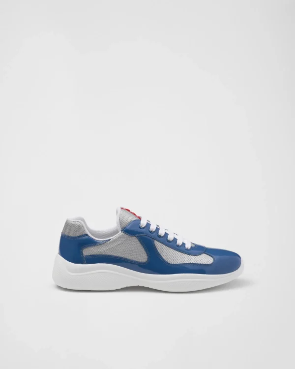 America's Cup | Sneakers*Prada Patent leather and technical fabric America's Cup sneakers Aviationblue/silver