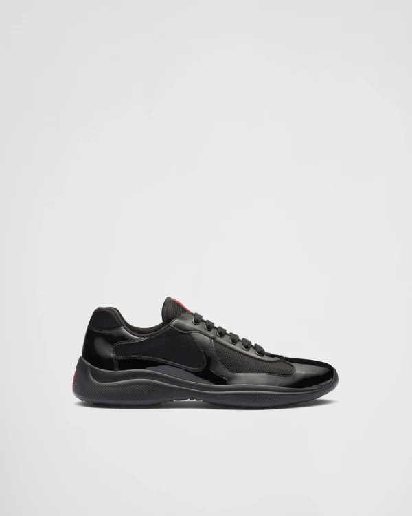 America's Cup | Sneakers*Prada Patent leather and technical fabric America's Cup sneakers Black