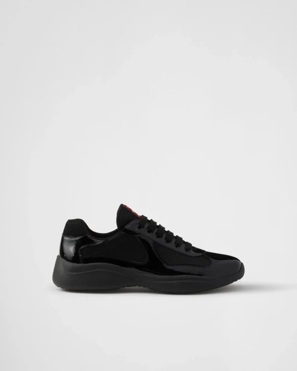 America's Cup*Prada Patent leather and technical fabric America's Cup sneakers Black