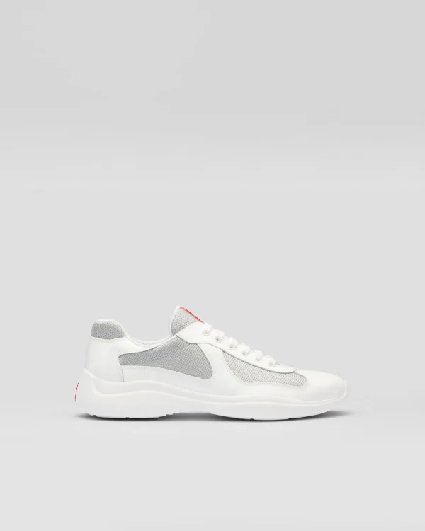 America's Cup | Sneakers*Prada Patent leather and technical fabric America's Cup sneakers White/silver