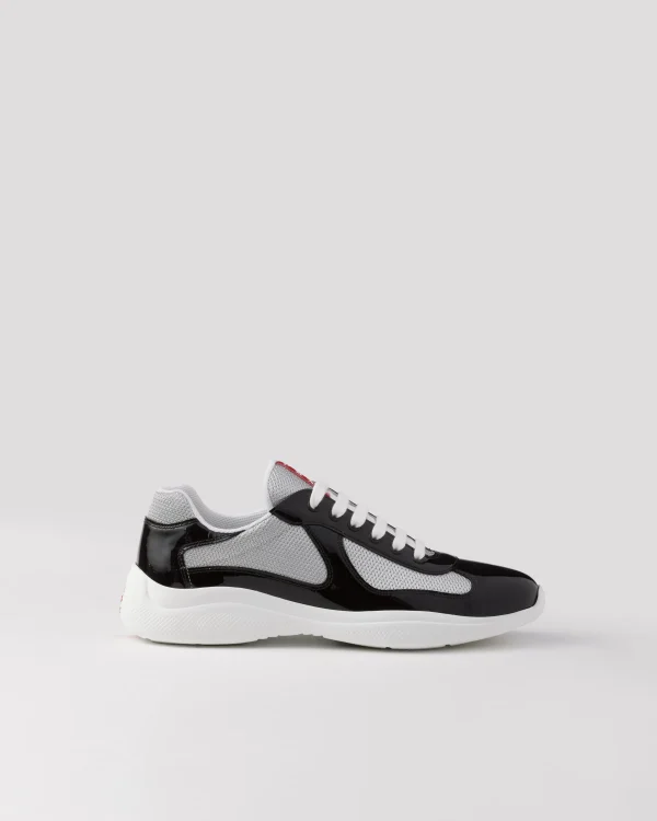 America's Cup | Sneakers*Prada Patent leather and technical fabric America's Cup sneakers Ebony/silver