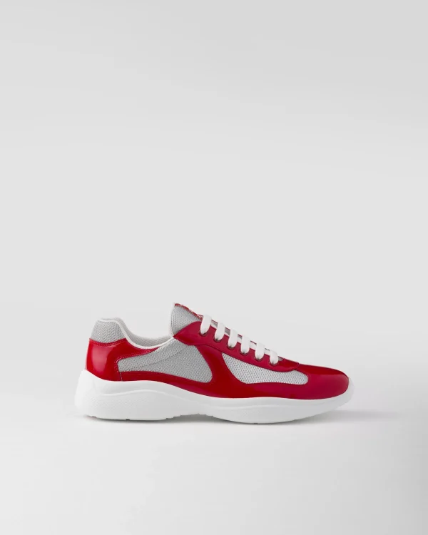 America's Cup | Sneakers*Prada Patent leather and technical fabric America's Cup sneakers Red/silver