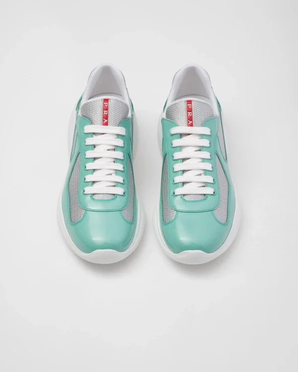 America's Cup | Sneakers*Prada Patent leather and technical fabric America's Cup sneakers Jade/silver